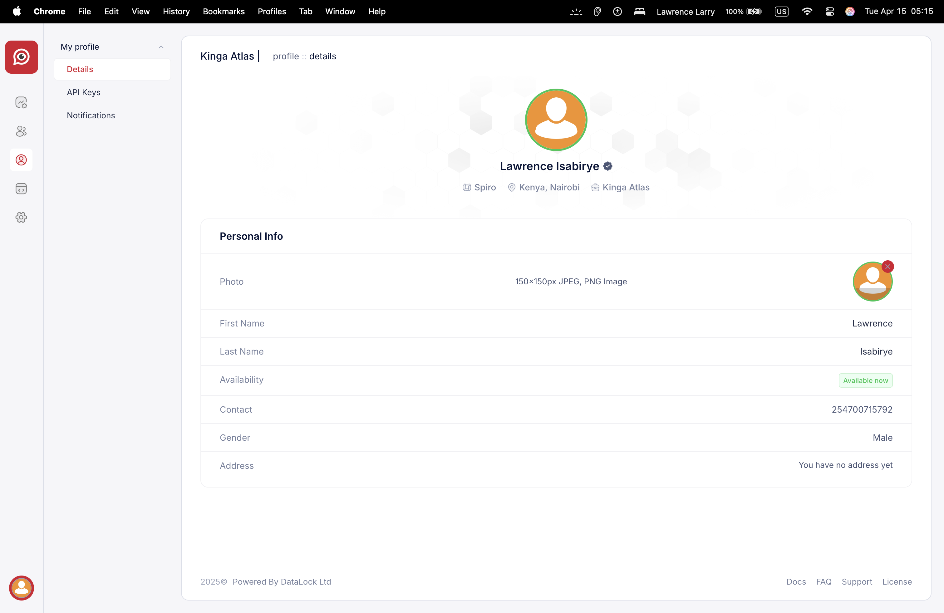 User Profile Interface